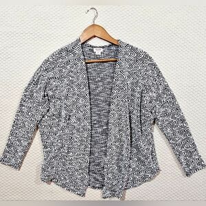 Mossimo‎ Supply Co. Black & White Chevron Open Front Knit Cardigan Size XS